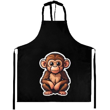 Discover cute cartoon cute monkey Aprons