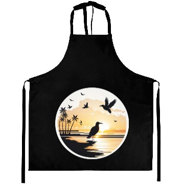 Discover the beach sunset birds Aprons