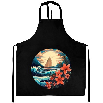 Discover Sailing Ship Sailing Orchids Flowers Sailboat Aprons