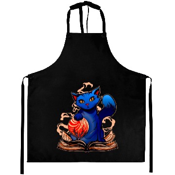 Discover Curious Cat Mystical Spell Book Aprons