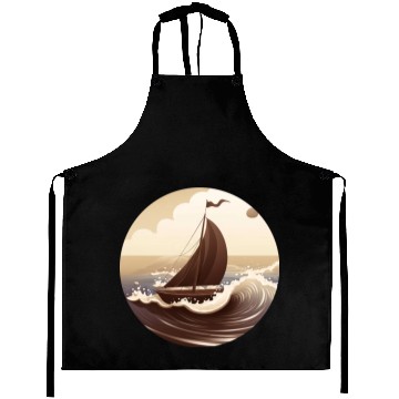 Discover Chocolate Sailboat at Sunset Aprons