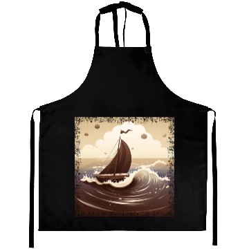 Discover Chocolate Brown Dinghy on Rough Seas Aprons
