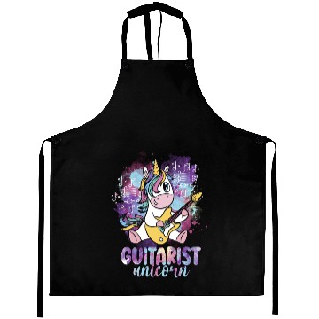 Discover Guitarist Unicorn Music Lover Pony Musician Guitar Aprons