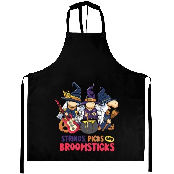 Discover Strings Picks and Broomsticks Witch Halloween Aprons