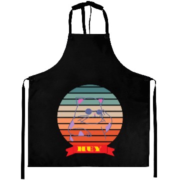 Discover Colorful Cat Says Hey Aprons