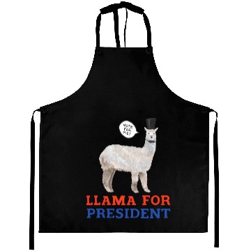 Discover Llama For President Aprons