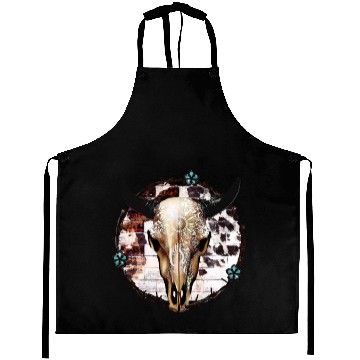 Discover Bull Skull Western Aprons