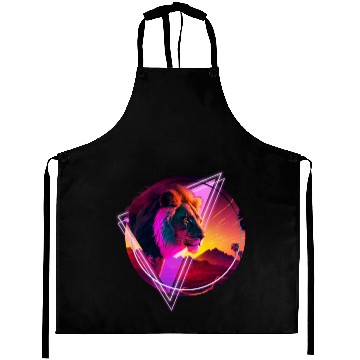 Discover Synthwave desert Lion Aprons