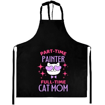 Discover Funny Painter Mom Cat Lover Aprons