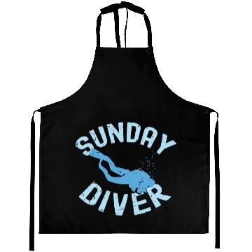 Discover Sunday Diver Funny Oceans Dive Aprons