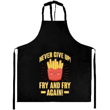 Discover Never Give Up Fry and Fry Again, French Fries Aprons