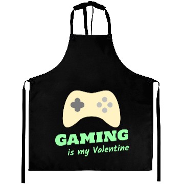 Discover Gaming Is My Valentine Light Green Aprons