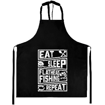 Discover Eat Sleep Flathead Fishing Repeat Fish hunting Aprons