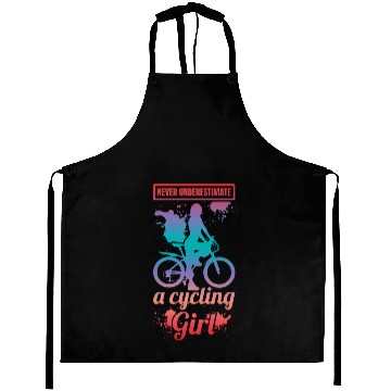 Discover Never Underestimate A Cycling Girl Aprons
