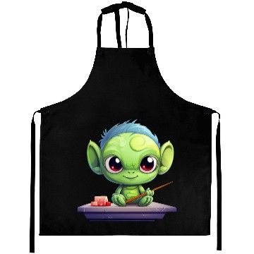 Discover Alien Enjoying Sushi Aprons