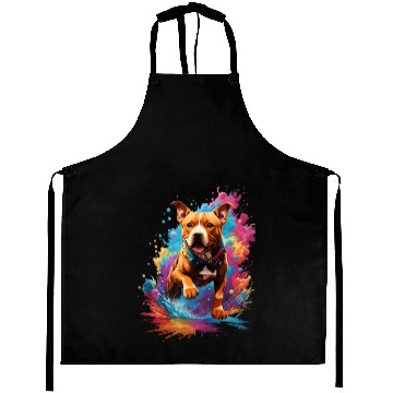 Discover Pitbull Dog Fourth Wall Break, Multicolor Design Aprons