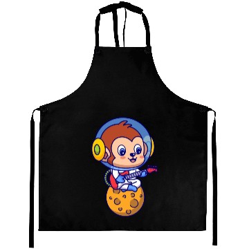 Discover Monkey Astronaut Playing Guitar Aprons