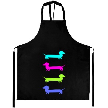 Discover Doe Brightly Colored Dachshunds Aprons