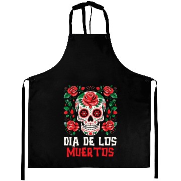 Discover Dia De Los Muertos Sugar Skull Mexican Holiday Aprons