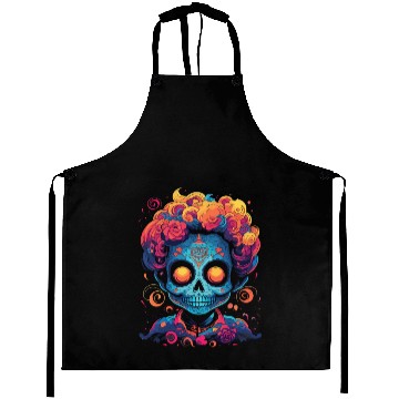 Discover Dia De Los Muertos Sugar Skull Mexican Holiday Aprons