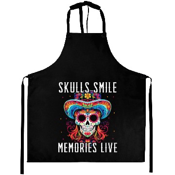 Discover Dia De Los Muertos Sugar Skull Mexican Holiday Aprons