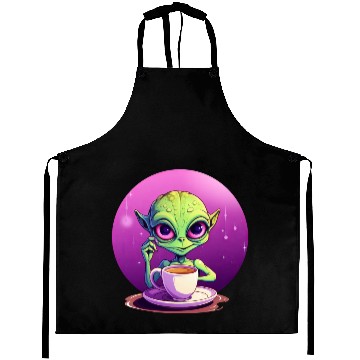 Discover midnight Coffee: The Green Alien Drinker Aprons