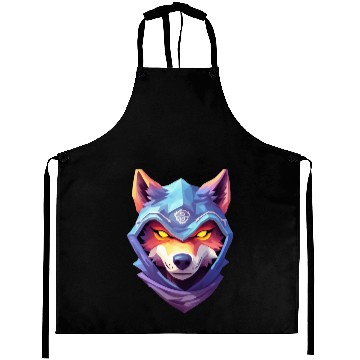 Discover Hooded Alpha Wolf Ninja: Leader of the Night Aprons