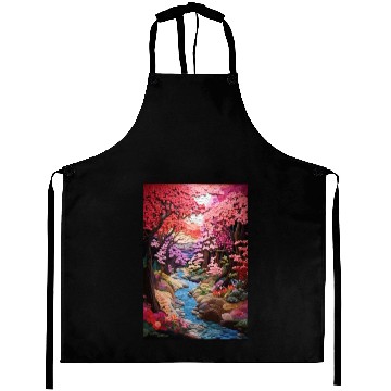 Discover Multi-color Zen Garden river - Japanese Aprons