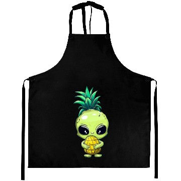 Discover Pineapple-Hair Alien: Green & Funny Aprons