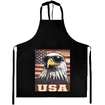 Discover gift idea bald eagle american flag Aprons