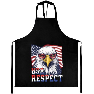 Discover gift idea bald eagle american flag Aprons
