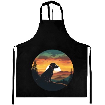 Discover Sunset Serenity: Vintage Dachshund Silhouett Aprons