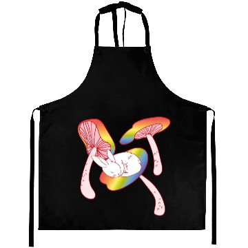 Discover LGBT FLAG BUNNY MUSHROOM (rainbow) Aprons