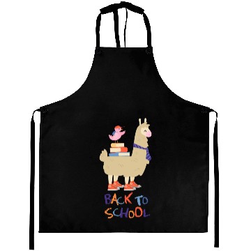 Discover Cute Bird And Playful Lama Back To School Aprons