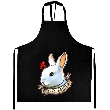 Discover Realistic Happy Easter Bunny Head With Hearts On Aprons