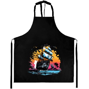 Discover 90s Ship On The Sea Aprons