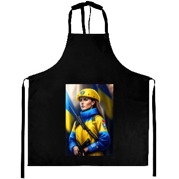Discover ukraine soldier art Aprons