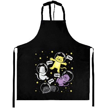 Discover Cat They Them Their Meow Nonbinary Flag Aprons