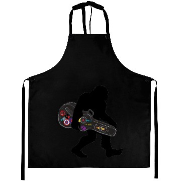 Discover Bigfoot Playing Guitar Aprons