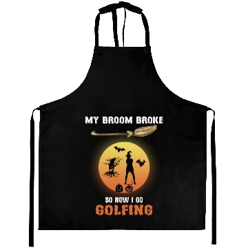 Discover My Broom Broke Now I Go Golfing Aprons