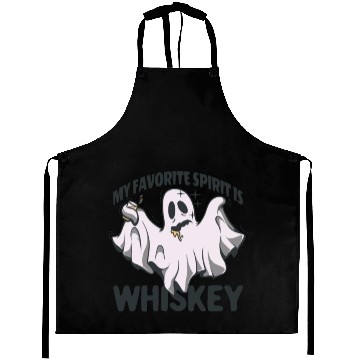 Discover My Favorite Spirit Is Whiskey Halloween Ghost Aprons