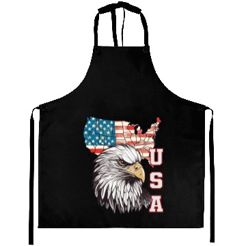 Discover gift idea bald eagle american flag Aprons