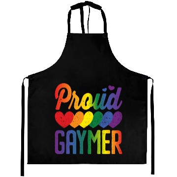 Discover Proud Gaymer Gay Pride Lesbian Rainbow Flag Aprons