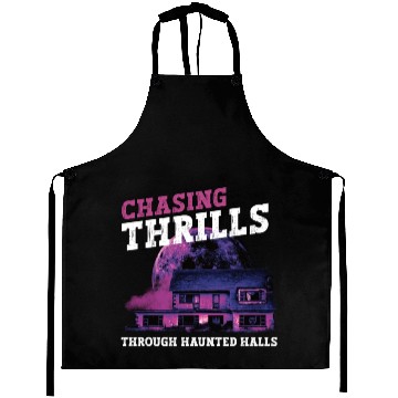 Discover Horror Paranormal Haunted House Spooky Halloween Aprons