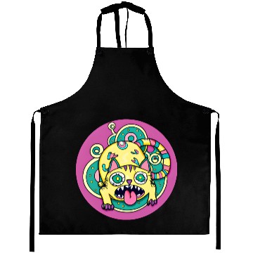 Discover Psychedelic Trippy Cat Aprons