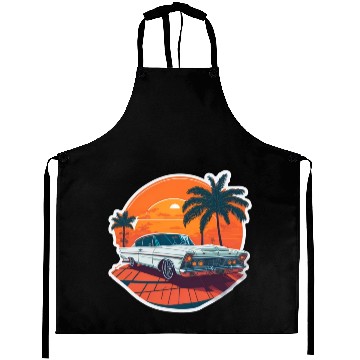 Discover Classic Car Charm: Miami Street Nostalgia Aprons