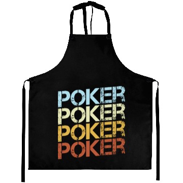 Discover Retro Poker Typography Aprons