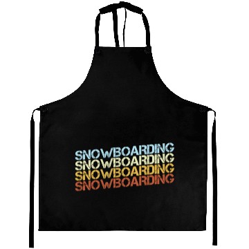 Discover Retro Snowboarding Typography Aprons