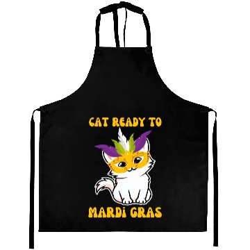 Discover Cat Ready To Mardi Gras Aprons