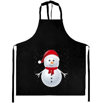 Discover Golf Ball Snowman Santa Aprons